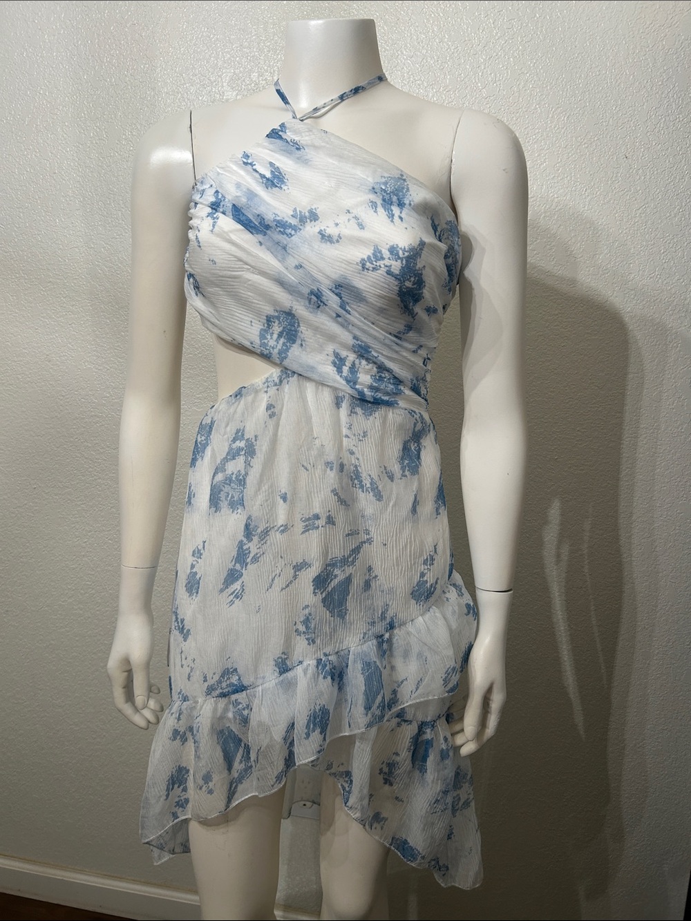 Lulus Angling White Abstract Print Asymmetrical High-Low Dress - Picture 2 of 3